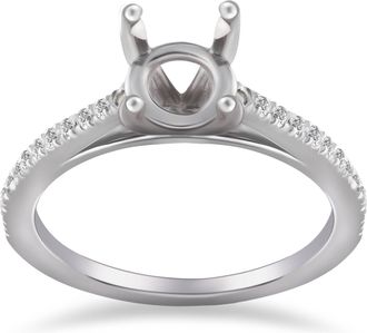 Pompeii3 1/5ct Cathedral Pave Diamond Ring Mount 14K White Gold Size Selectable