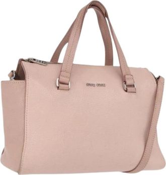 Miu Miu Pre-owned Handbags, female, Pink, Size: ONE SIZE Pre-owned Leather Handbag