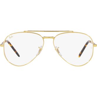 Ray-Ban 55mm Pilot Aviator Optical Glasses in Yellow at Nordstrom