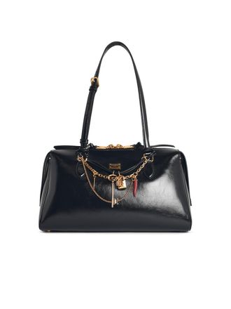 Dolce & Gabbana Schwarze Lear-Handtasche Vittoria von Dolce & Gabbana