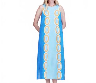 Jade Yoga The Palm Springs Pop Midi Dress In Blue