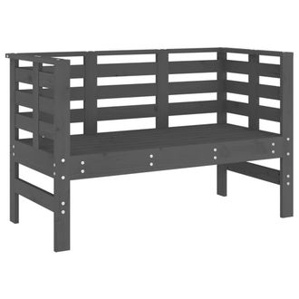 Berkfield Home Garden Bench Grey 111.5x53x71 cm Solid Wood Pine