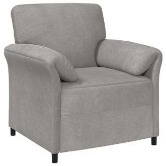 vidaXL Sof&aacute; De Una Plaza Gris Claro 88 X 83 X 95 Cm Terciopelo Vidaxl