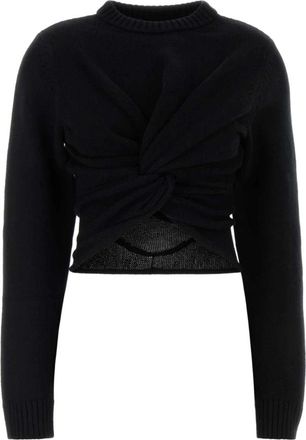 Balenciaga Trui met ronde hals - Dames - Truien - Zwart - Maat: XS Zijde