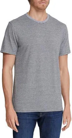 AG - Adriano Goldschmied Bryce Stripe Crewneck Cotton T-Shirt in Heather Grey/True Black at Nordstrom Rack, Size Xx-Large