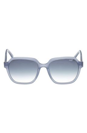 Abercrombie & Fitch 54mm Gradient Geometric Sunglasses in Grey/Other /Gradient Blue at Nordstrom