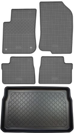 OEM Peugeot 208 Hatchback (3/5 Puertas) De Marzo De 2012 A Mayo De 2019. Juego: Alfombrillas De Goma Para Coche + Alfombrilla Para Maletero