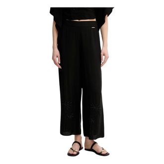 Lola Casademunt Broeken, Dames, Zwart, S, Nylon, Wijde broek