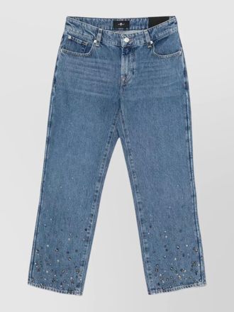 7 For All Mankind calie embellished straight leg ankle jeans