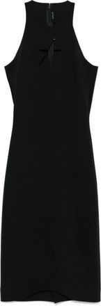 MUGLER Kleedjes, Dames, Zwart, M, Spandex, Zwarte Olympische Halslijn Ster Uitgesneden Jurk