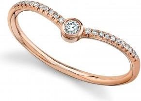 Allurez Diamond Bezel Chevron Ring 14k Rose Gold (0.09ct)