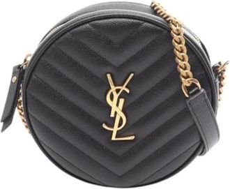 Saint Laurent Pre-owned Cross Body Bags, female, Black, Size: ONE SIZE Pre-owned Leather Shoulder Bag