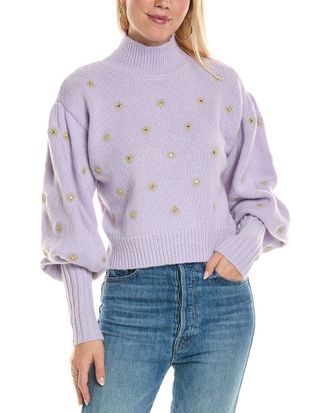 Farm Rio Mirror Embroidery Knit Sweater