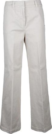 PESERICO Cotton Stretch Trousers with Straight-Leg Silhouette and Subtle Flare