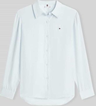 Tommy Hilfiger Relaxed Fit Langarmbluse aus reinem Leinen in Hellblau, Gr&ouml;&szlig;e 34
