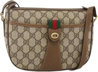 Gucci Pre-owned Cross Body Bags, female, Beige, Size: ONE SIZE Pre-owned Vintage GG Canvas Shoulder Bag