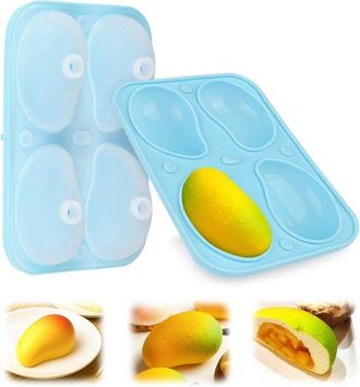 OEM Paquete De 2 Moldes De Silicona 3d Con Forma De Mango - 8 Cavidades - Para Helado De Chocolate, Pud&iacute;n, Gelatina, Mousse Y Pasteles