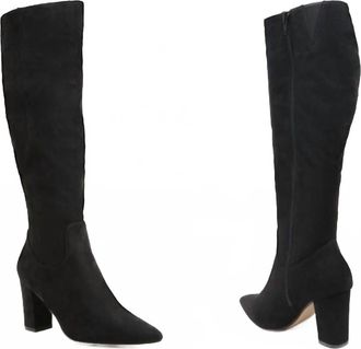 Catherine Malandrino Womens Faux Suede Textile Upper Heeled Boots In Black