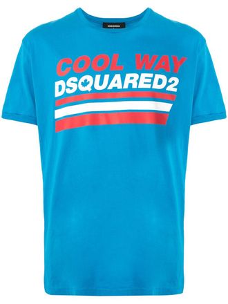 Dsquared2 graphic print T-shirt - men - Cotton - S - Blue