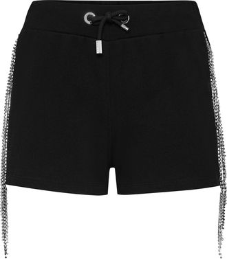 Philipp Plein Jogging Shorts Silver Fringe
