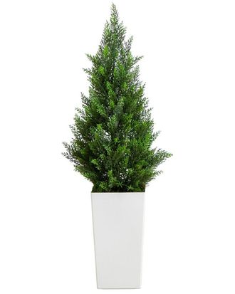 Nearly Natural 45In Uv-Resistant Artificial Cedar Tree In Tower Planter (Indoor/Outdoor)