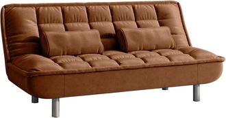 Vente-Unique Divano letto clic clac in tessuto Caramello - MISHAN