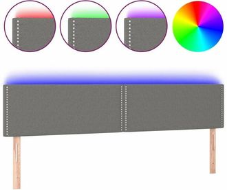 vidaXL Cabecero Con Led De Tela Gris Oscuro 200x5x78/88 Cm Vidaxl
