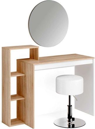 Vicco Tocador Leo, Sonoma, 100 cm con espejo y taburete