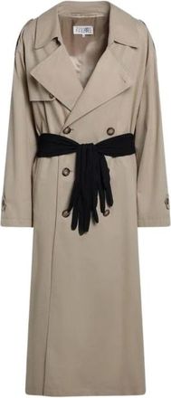 Maison Margiela Gabardina cruzada con faj&iacute;n - Coats - Mujer - Beige - S