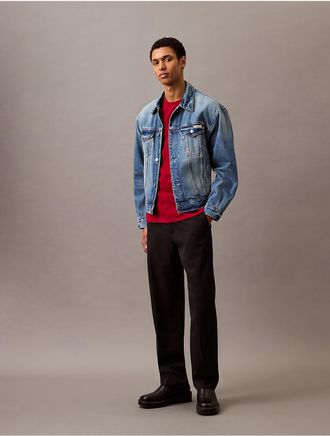 Calvin Klein Jeans Calvin Klein Mens Smooth Cotton Monogram T-Shirt - Red - S