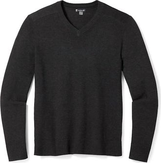 Smartwool Mens Sparwood V-Neck Sweater In Charcoal Heather