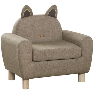 HOMCOM Kids Sofa Toddler Chair Children Armchair Ear Modeling for Bedroom Brown | TJ Hughes Dark Grey