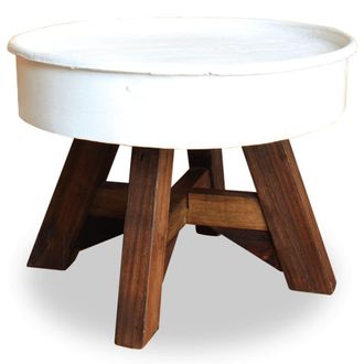 Berkfield Home Coffee Table Solid Reclaimed Wood 60x45 cm White