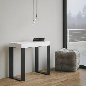 Itamoby Consolle Allungabile A 196 Cm Tecno Small Bianco Frassino Telaio Antracite