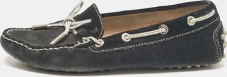 Tod's Tods Navy Blue Suede Gommino Loafers