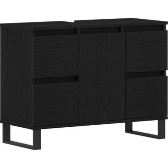 vidaXL Bathroom Cabinet Black oak 80 x 33 x 60 cm Engineered Wood Vidaxl