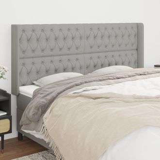 vidaXL Cabecero Con Orejas De Tela Gris Claro 183x16x118/128 Cm Vidaxl