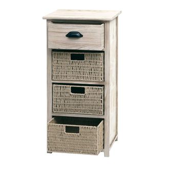 Hhg Nunca Usado] C&oacute;moda Hhg 645 Con Cestas, Mueble Cajonera, Madera 83x40x29cm, Natural, Cestas Marr&oacute;n Claro