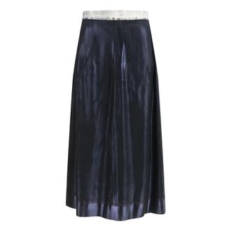 Maison Margiela Midi Rok met Foliebehandeling - Dames - Rokken - Zwart - Maat: M Zijde