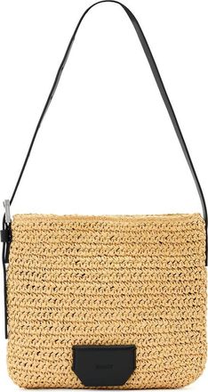 AllSaints Mini Asha Paper Straw Shoulder Bag in Natural at Nordstrom