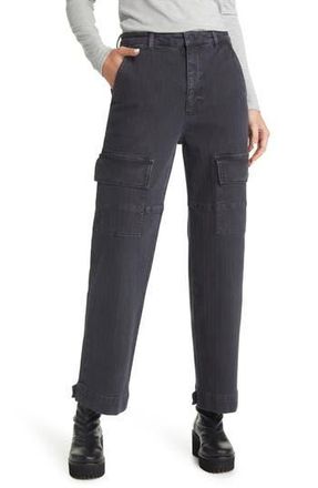 AG - Adriano Goldschmied Knoxx High Waist Cargo Straight Leg Jeans in Sulfur Black at Nordstrom Rack, Size 26