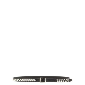 Christophe Lemaire Belts, male, Black, Size: 100 CM Almond Stud Belt