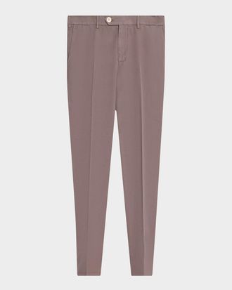 Brunello Cucinelli Mens Dyed Cotton Straight-Fit Pants