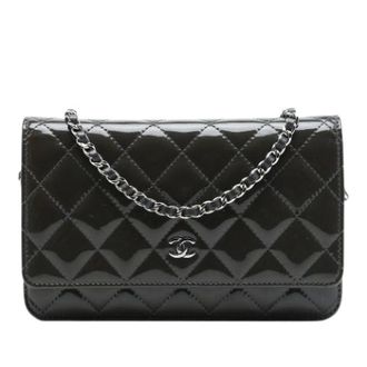 Chanel Pre-owned Wallet on Chain - Dames - Pre-owned - Grijs - Maat: ONE Size Zijde
