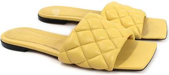 Bottega Veneta Yellow Padded Flat Sandal Size 40.5