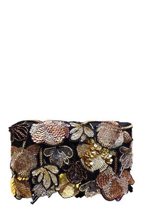 Simitri Aurelia Clutch in Black, Gold at Nordstrom