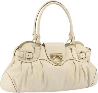 Ferragamo Pre-owned Handbags, female, White, Size: ONE SIZE Pre-owned Leather Handbag