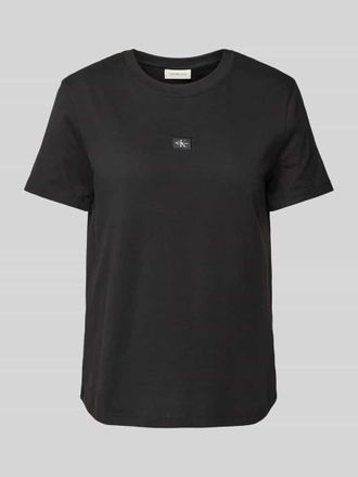 Calvin Klein Jeans Regular Fit T-Shirt mit Label-Print in Black, Gr&ouml;&szlig;e XS