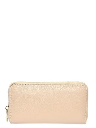 Roberta M Beige Rundleer Portemonnee