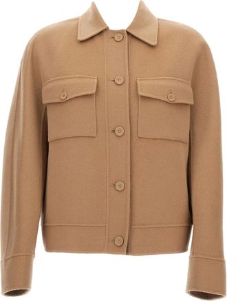 Max Mara Giacca con bottoni e tasche applicate - Marrone